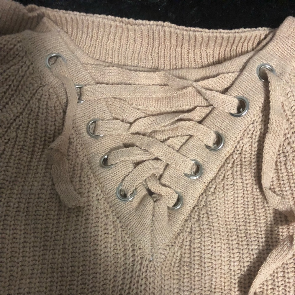 LAST ONE❗️HP🎉 Lace Up Sweater - Picture 6 of 7